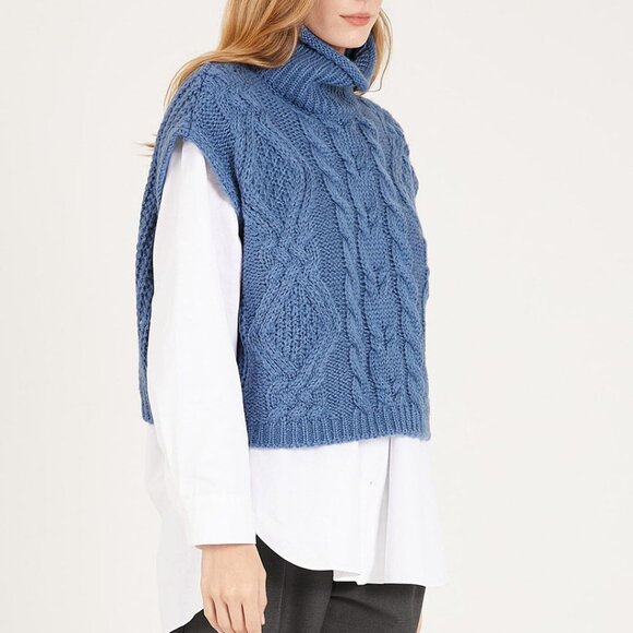 Storets Daisy Turtle Neck Cable Knit Vest S/M - Picture 4 of 16